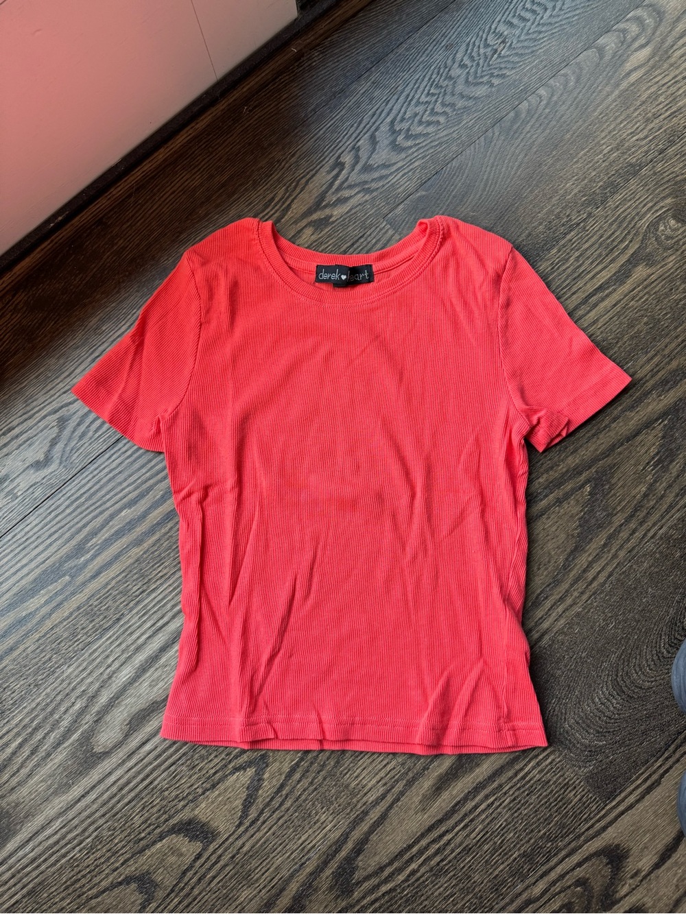Derek Heart Bright Red Short Sleeve Crewneck Tee